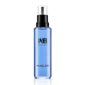 Blauer A*Men Eau de Toilette Nachfüllflakon mit schwarzer Sprühkappe auf weißem Hintergrund.