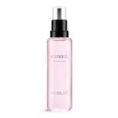Rosa Mugler Womanity Parfum Nachfüllflakon mit schwarzer Pumpe auf weißem Hintergrund
